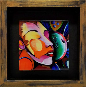 Moses: Namaste (6" x 6" tile in shadow box)